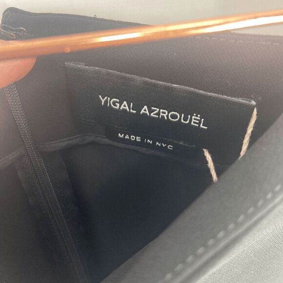 Yigal Azrouel Crepe Womens Jet Black New Wide Leg Trouser Pant 0 - Picture 5 of 8